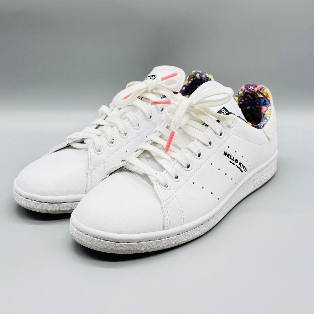 Adidas Originals Shoes Womens 8.5 White Leather Hello Kitty Stan Smith Sneakers - Picture 4 of 13